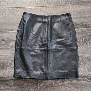 Amanda Smith Black Leather Pencil Skirt